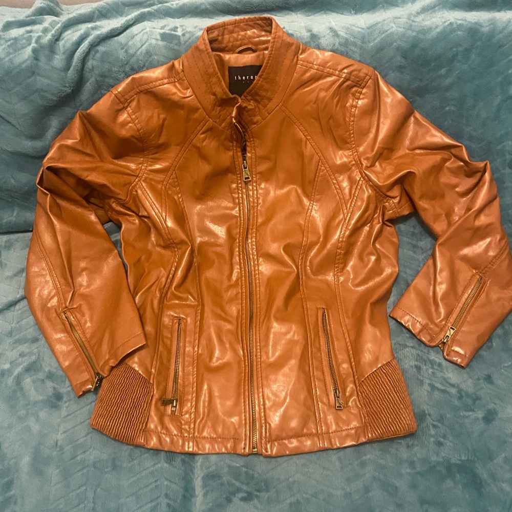 Brown pleather jacket